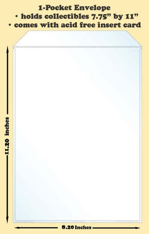 1-Pocket Polypropylene Archival Envelope (card included) - Best hobby pages