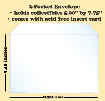 2-Pocket Polypropylene Archival Envelope (card included) - Best hobby pages