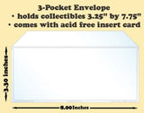 3-Pocket Polypropylene Archival Envelope (card included) - Best hobby pages
