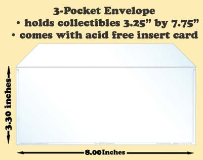 3-Pocket Polypropylene Archival Envelope (card included) - Best hobby pages