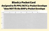 Blank Cards For 3-Pocket Wide Pack of 25