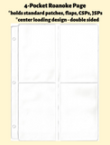 4-Pocket Roanoke Double Sided White Vinyl Page (center loading) - Best hobby pages
