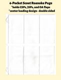 6-Pocket Scout Roanoke Double Sided White Vinyl Page (center loading) - Best hobby pages