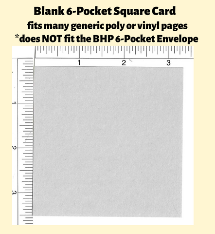 Blank Cards For 6-Pocket Square Pack of 25