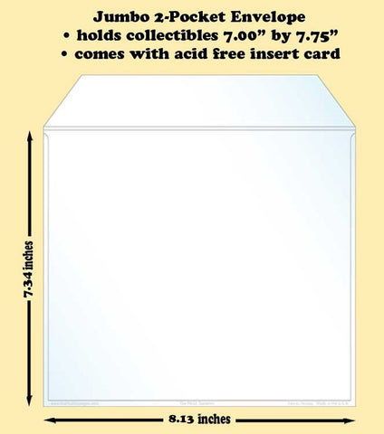 Jumbo 2-Pocket Polypropylene Archival Envelope (card included) - Best hobby pages