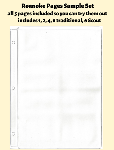 Sample Set of All 5 Roanoke Double Sided White Vinyl Pages - Best hobby pages