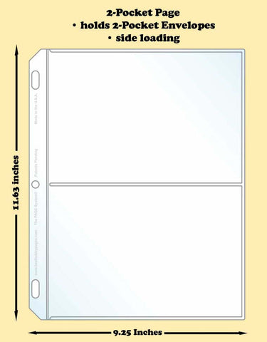 2-Pocket Traditional Polypropylene Archival Page (side loading) - Best hobby pages