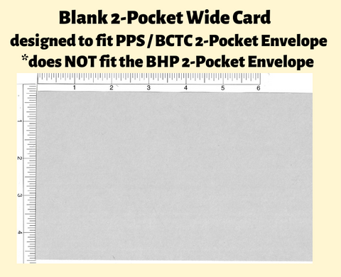 Blank Cards For 2-Pocket Wide Pack of 25