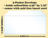 3-Pocket Polypropylene Archival Envelope (card included) - Best hobby pages