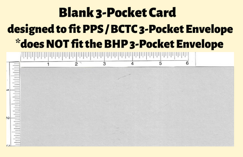 Blank Cards For 3-Pocket Wide Pack of 25