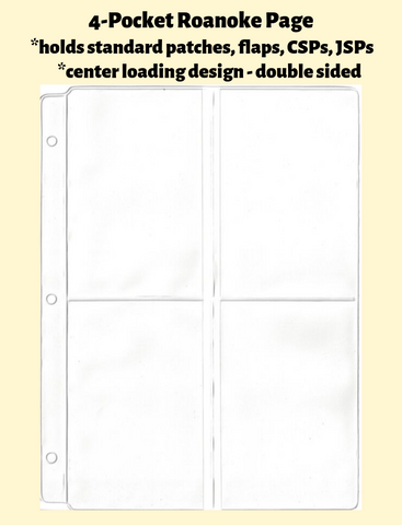 4-Pocket Roanoke Double Sided White Vinyl Page (center loading) - Best hobby pages