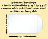 4-Pocket Polypropylene Archival Envelope (long side card included) - Best hobby pages