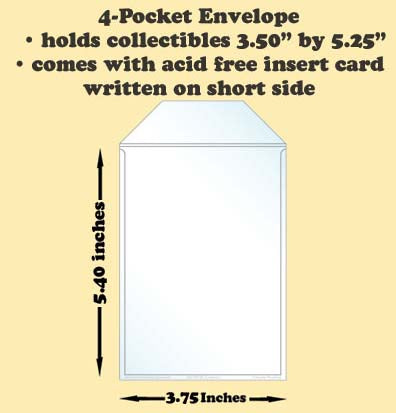 4-Pocket Polypropylene Archival Envelope (short side card included) - Best hobby pages