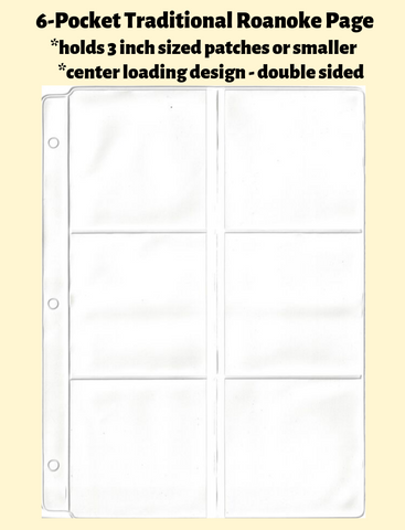 6-Pocket Traditional Roanoke Double Sided White Vinyl Page (center loading) - Best hobby pages