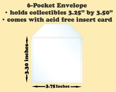 6-Pocket Polypropylene Archival Envelope (card included) - Best hobby pages