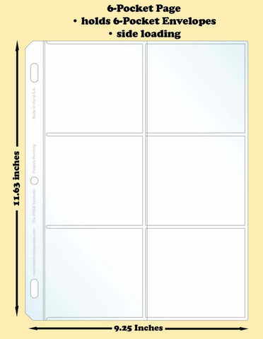 6-Pocket Traditional Polypropylene Archival Page (side loading) - Best hobby pages